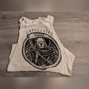 High Low Sheer Reaper Open Back Tank Top